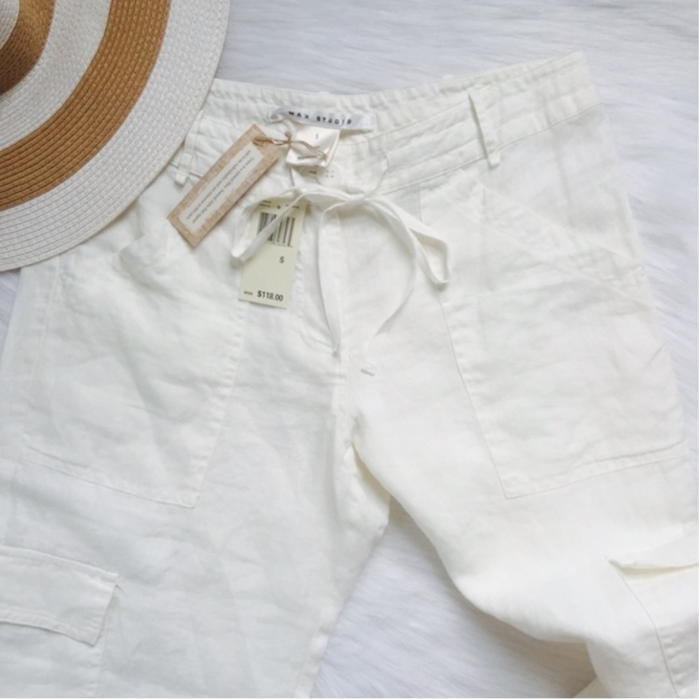 100% Linen Cargo Capris